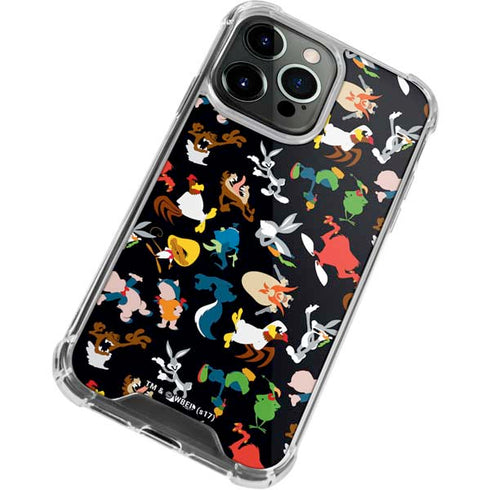 Looney Tunes Identity Pattern iPhone 15 Pro Clear Case